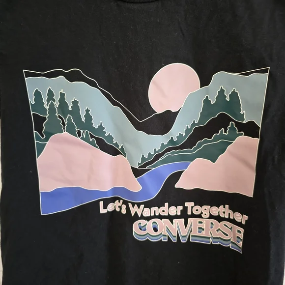 Converse 'Let's Wander Together' Graphic Tee Women's Size XS - Picture 2 of 5